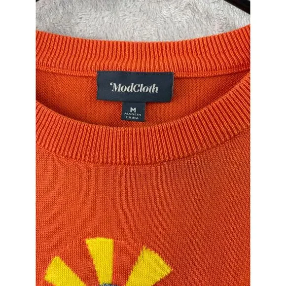 ModCloth Sunflower Sweater – Orange – Size M - Picture 4 of 5